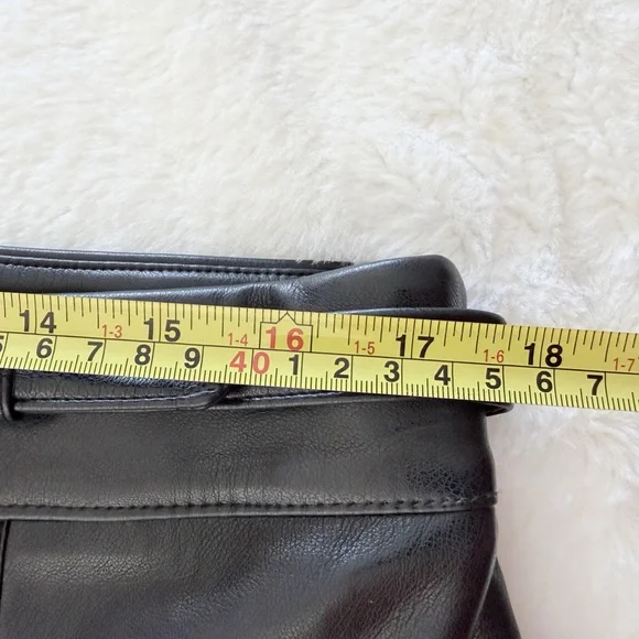 Marc New York Black Faux Leather Belted Flare Skirt - Size Large - Picture 11 of 12